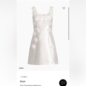 Elliatt White Floral Embellished Mini Dress